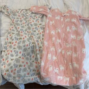 Adorable Pink and Gray Animal Print Kids sleep sacks